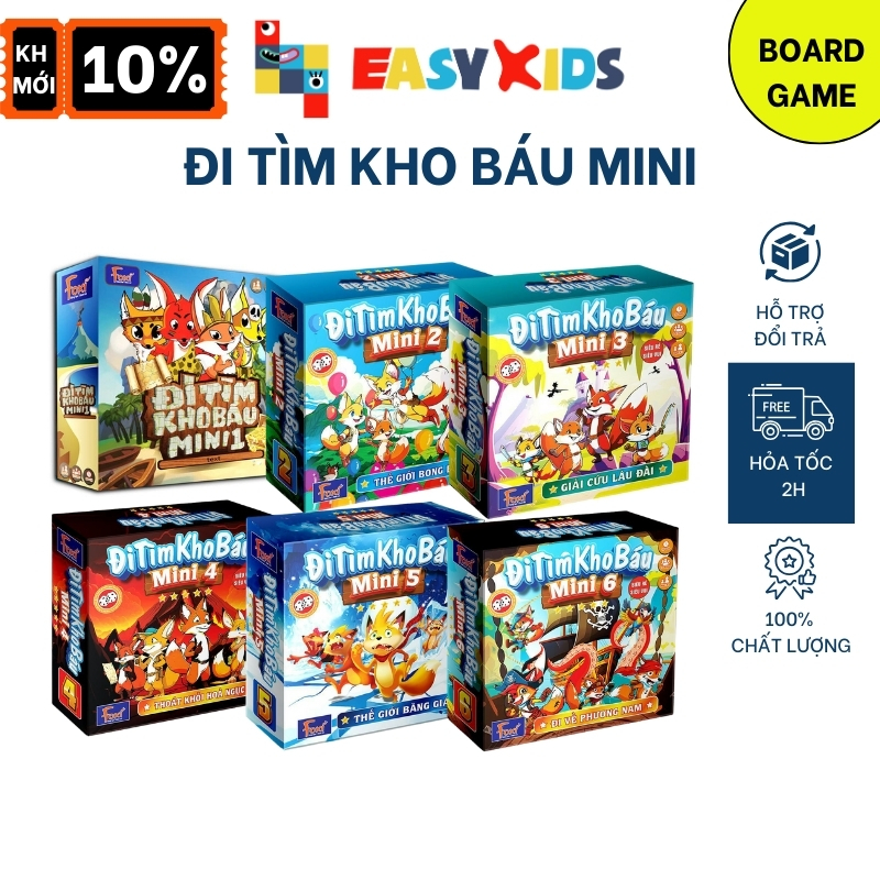 Đồ Chơi Board Game - Đi Tìm Kho Báu Mini - Đồ Chơi Phát Triển Tư Duy Dễ Chơi Vui Nhộn