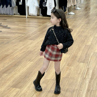 Chân váy bé gái BATALA KIDS, CHÂN VÁY DẠ KẺ ĐỎ/NÂU cho bé gái kiểu chữ A dễ thương cho bé 10-25kg.