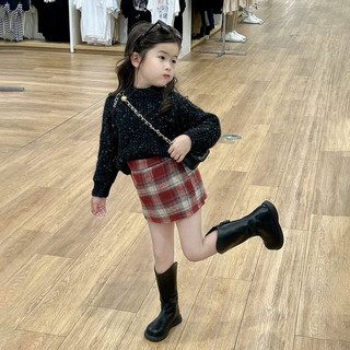 Chân váy bé gái BATALA KIDS, CHÂN VÁY DẠ KẺ ĐỎ/NÂU cho bé gái kiểu chữ A dễ thương cho bé 10-25kg.
