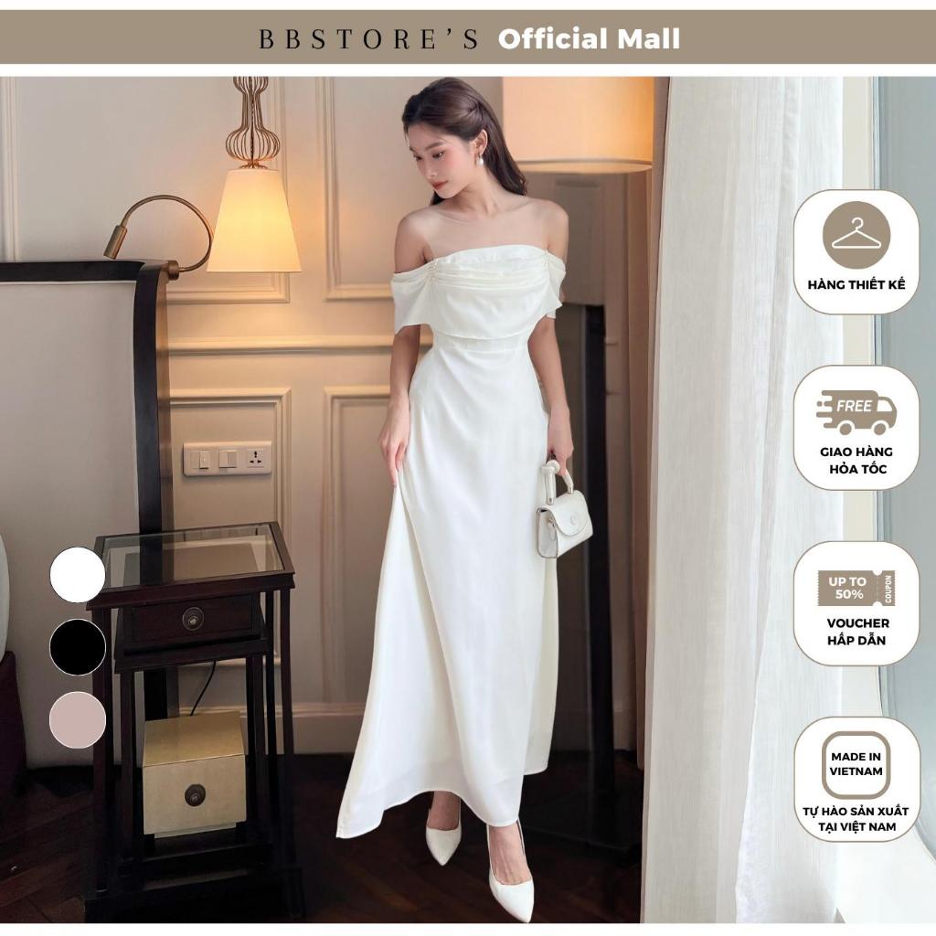 Ảnh BBSTORE'S Đầm Dự Tiệc Trễ Vai Form Dài Nhún Ngực Kiểu Dáng Trẻ Trung - D746 1