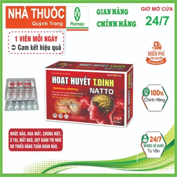 Hoạt huyết T-Đình Natto- Giúp tăng cường tuần hoàn não, giúp bổ não