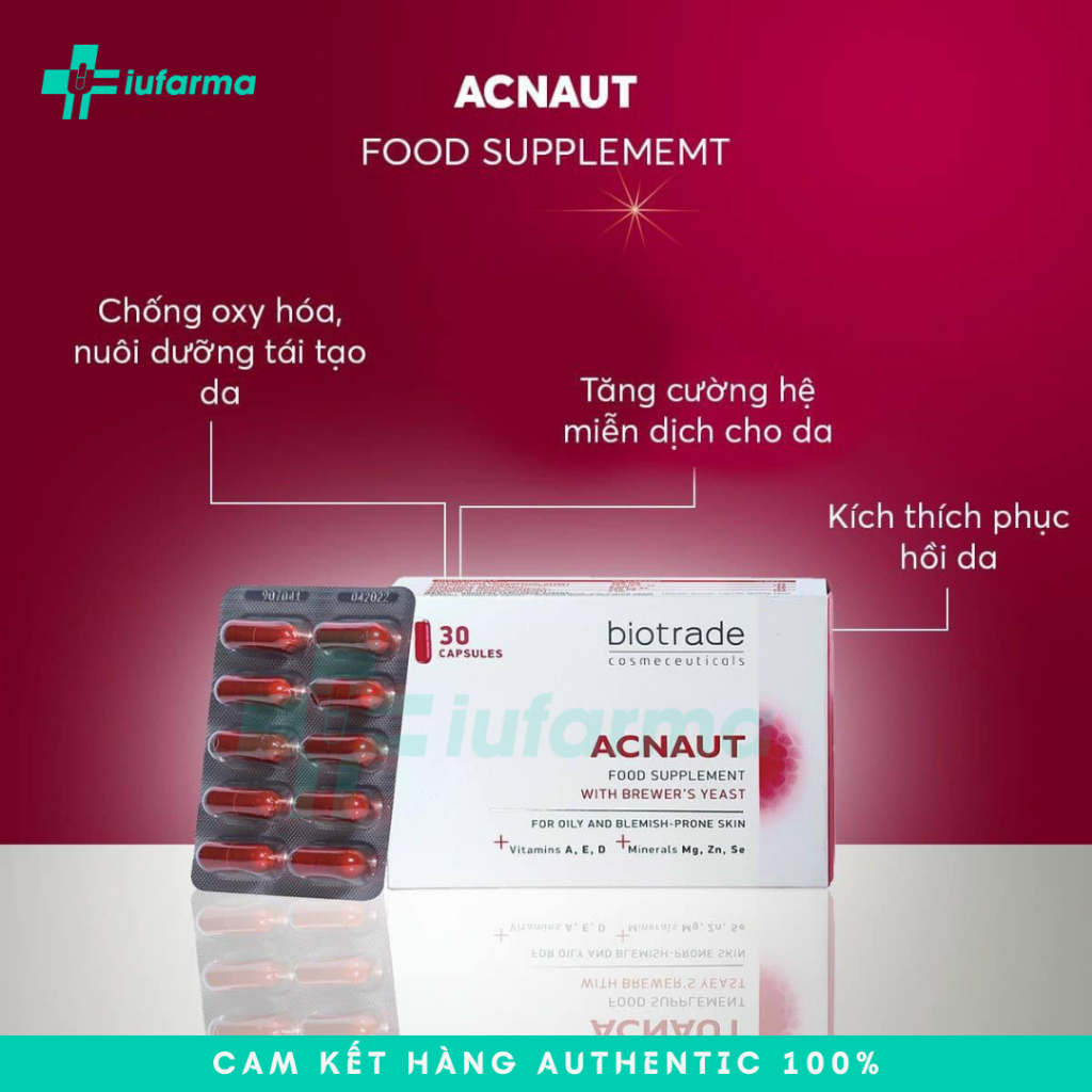 [Hỏa tốc] Viên uống Biotrade hỗ trợ giảm mụn, kiềm dầu Acnaut Food ...