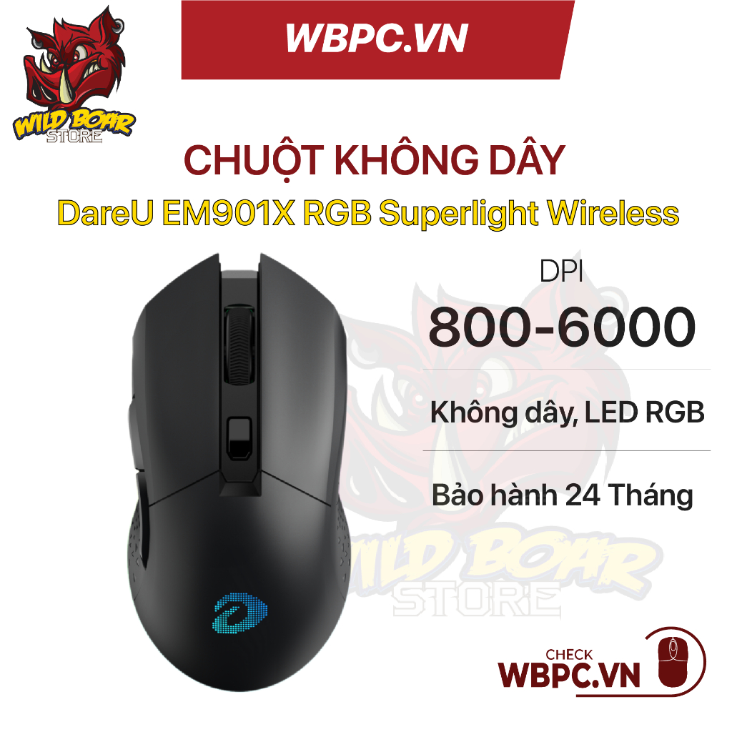 Chuột không dây DareU EM901X RGB Superlight Wireless - Chính hãng ...