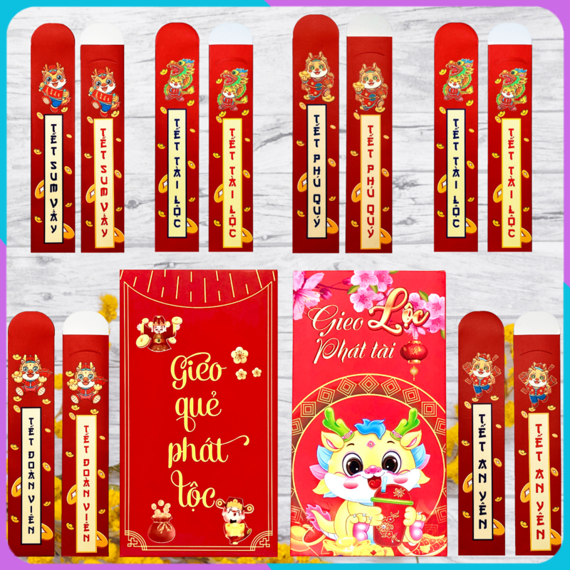 LÌ XÌ RÚT QUẺ CHIBI TẾT 2025 CAO CẤP CHẤT SIÊU ĐẸP (HỘP 15, 30 QUẺ ...