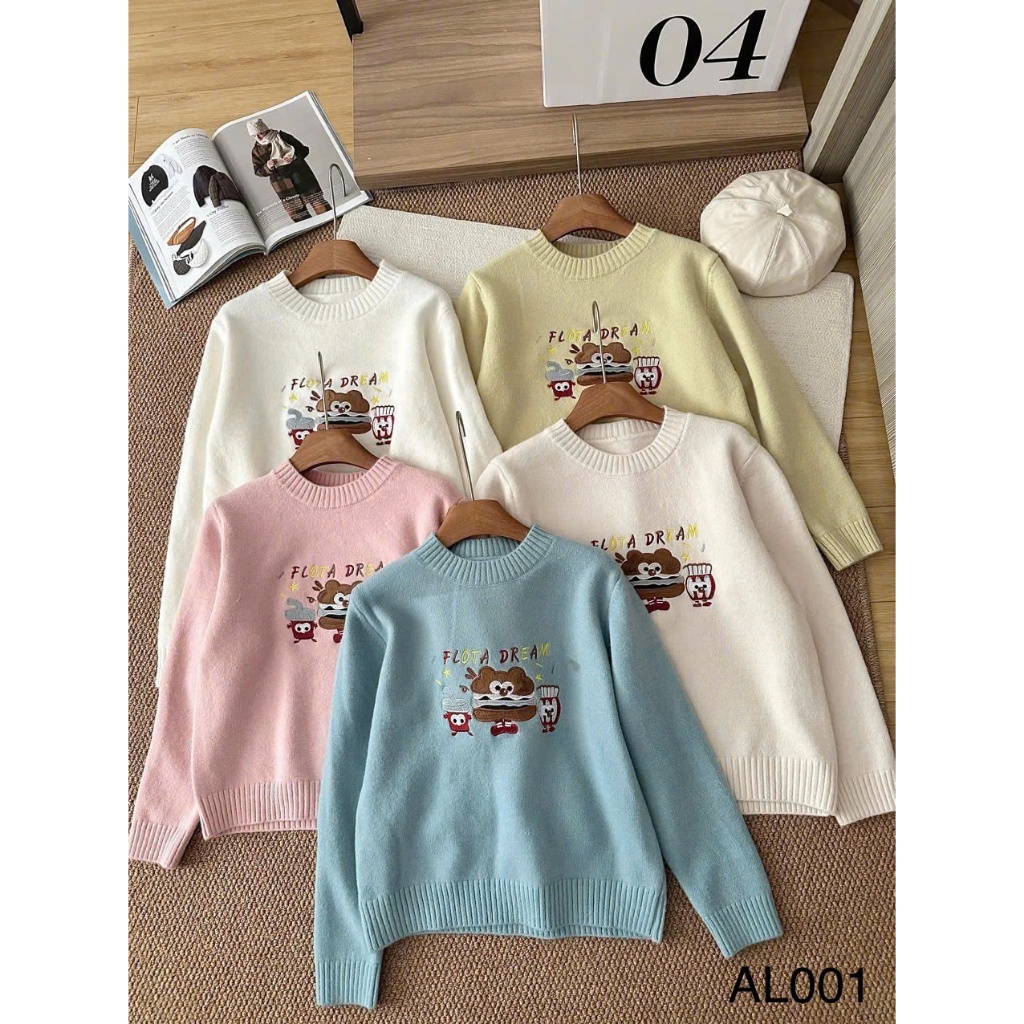 Áo len thêu Hamburger AL001 B2MUM
