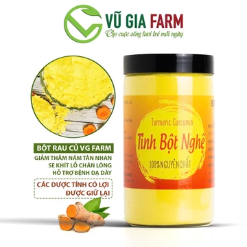 Tinh bột nghệ nguyên chất Vũ Gia (500g/hũ) - Tinh nghệ vàng hỗ trợ đau dạ dày, tiêu hóa, đắp mặt nạ