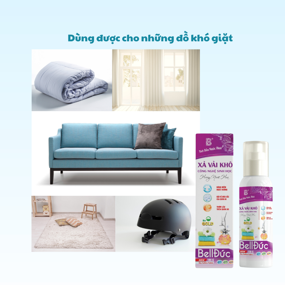 Xịt thơm quần áo xả vải khô Bell Đức bản truyền thống công nghệ sinh học lưu hương lâu làm mềm vải
