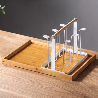 (SẴN) Giá úp cốc kèm khay gỗ tre, giá úp ly kèm khay gỗ tiện lợi - Khay bình cốc sang trọng