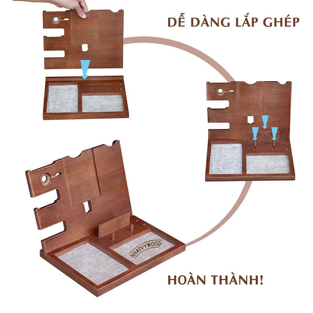 Giá Đỡ Điện Thoại Cao Cấp, Kệ Để Điện Thoại Để Bàn, Quà Tăng Sếp Nam, Đồ Trang Trí Bàn Làm Việc NHATVYWOOD