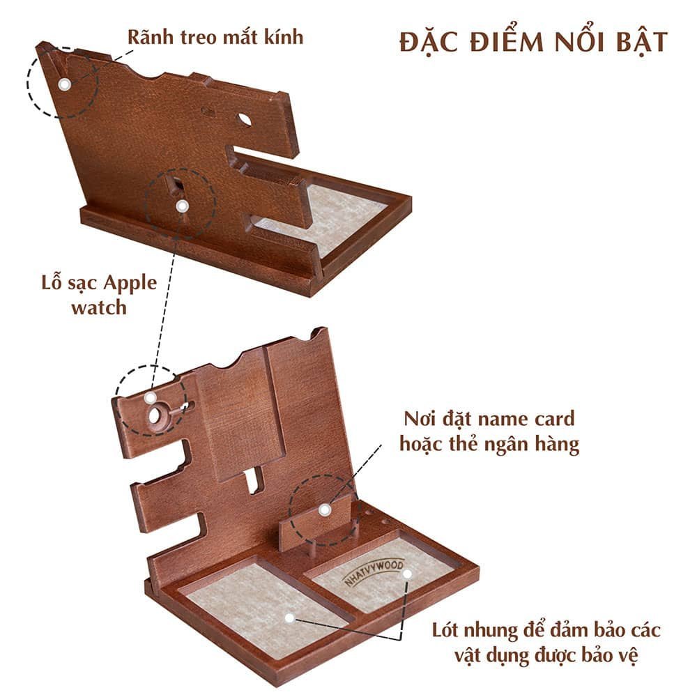 Giá Đỡ Điện Thoại Cao Cấp, Kệ Để Điện Thoại Để Bàn, Quà Tăng Sếp Nam, Đồ Trang Trí Bàn Làm Việc NHATVYWOOD
