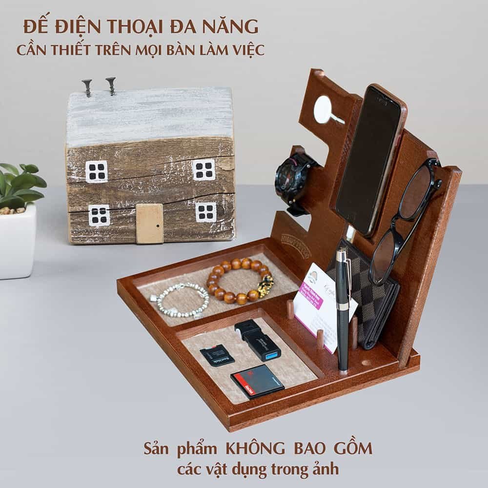 Giá Đỡ Điện Thoại Cao Cấp, Kệ Để Điện Thoại Để Bàn, Quà Tăng Sếp Nam, Đồ Trang Trí Bàn Làm Việc NHATVYWOOD