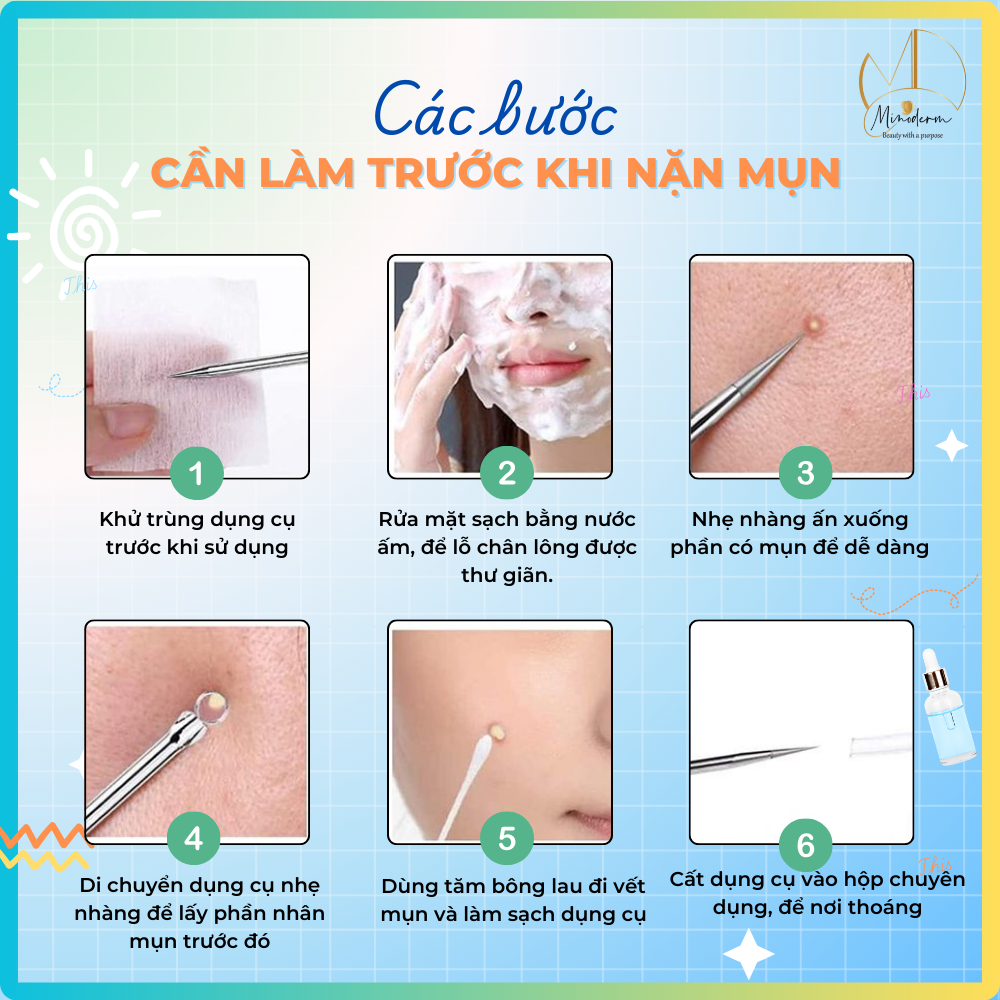 Ảnh Bộ dụng cụ nặn mụn MINODERM lấy nhân mụn trứng cá, chất liệu cao cấp, siêu nhọn 12mm 4
