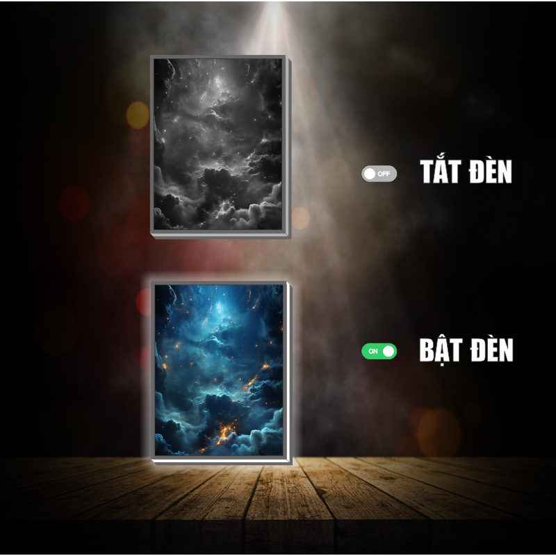 Tranh đèn led 3D Phong cảnh Vũ trụ  - Tranh đèn led 3Dlàm quà tặng, trang trí bàn làm việc, đèn ngủ