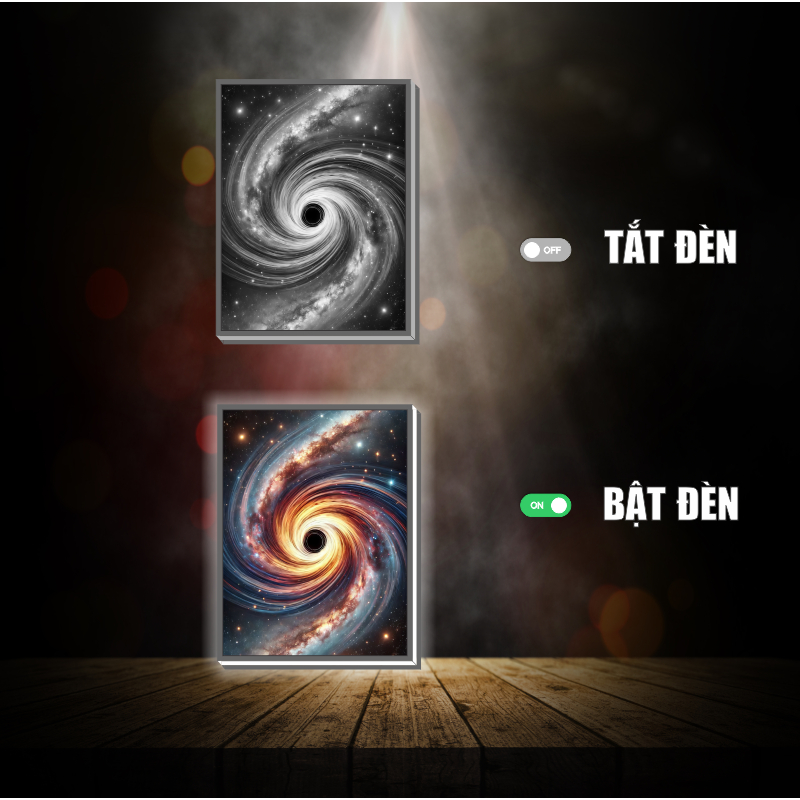 Tranh đèn led 3D Phong cảnh Vũ trụ  - Tranh đèn led 3Dlàm quà tặng, trang trí bàn làm việc, đèn ngủ