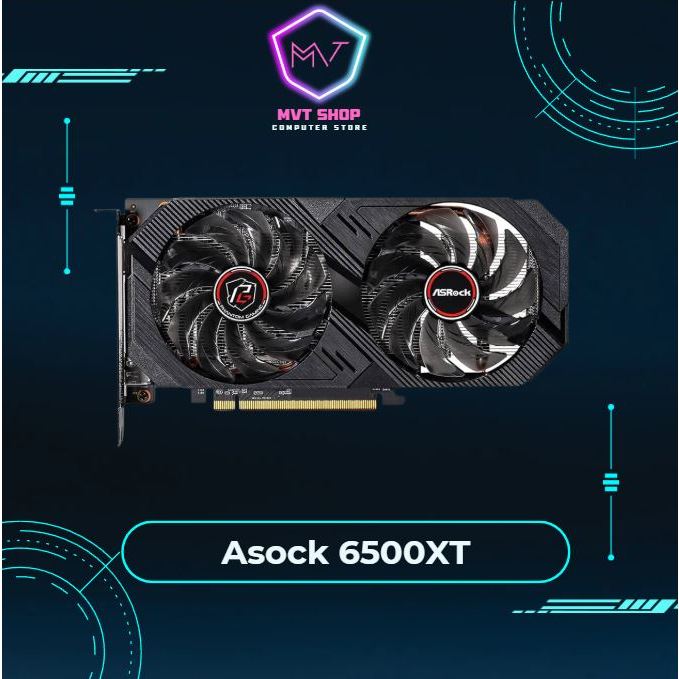 VGA - Card screen ASROCK RADEON RX 6500 XT PHANTOM GAMING D 4GB OC ...