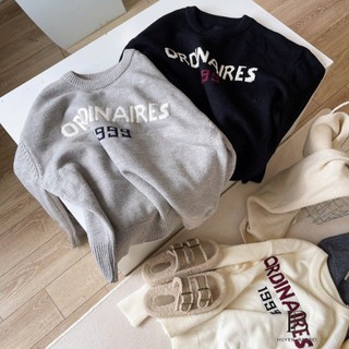 Áo Len Dài Tay Ordinaires Sweater Nữ Họa Tiết Chữ Basic Xinh Xắn QCCC Cao Cấp