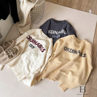 Áo Len Dài Tay Ordinaires Sweater Nữ Họa Tiết Chữ Basic Xinh Xắn QCCC Cao Cấp