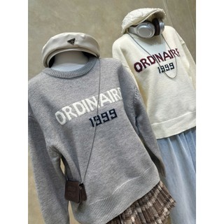Áo Len Dài Tay Ordinaires Sweater Nữ Họa Tiết Chữ Basic Xinh Xắn QCCC Cao Cấp