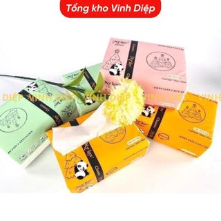 Giấy ăn gấu trúc Mylan, Bịch 10 gói rút 3 màu cao cấp, mềm mịn, an toàn