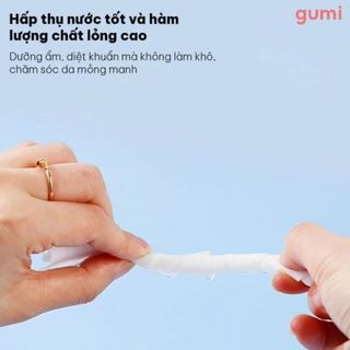 Thùng 5 gói khăn ướt GUMI không CỒN không PARABENS cao cấp dành cho em bé, cực kì an toàn