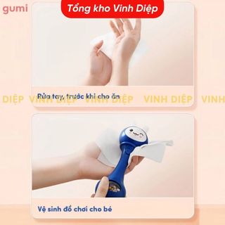 Thùng 5 gói khăn ướt GUMI không CỒN không PARABENS cao cấp dành cho em bé, cực kì an toàn