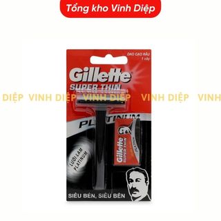 Dao cạo Gillette cán đen lưỡi thay thế Dạo cạo râu Gillette Super Thin