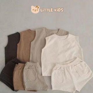 Bộ Ba Lỗ Cotton Trơn Basic Cho Bé Trai Bé Gái, Bộ Mùa Hè Cho Bé Từ 6 -25 Kg❤️FREESHIP❤️