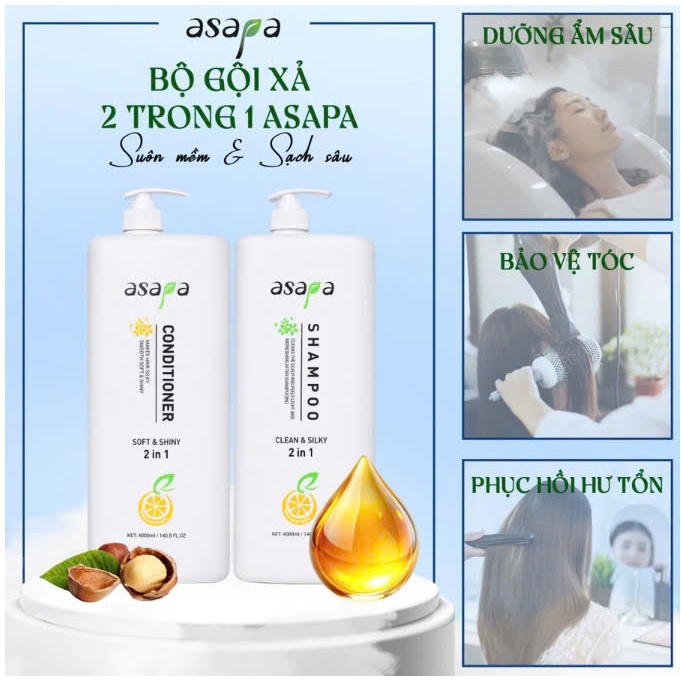 Dầu Gội 4000l Asapa Dưỡng Ẩm, Làm Sạch Da Đầu | Made in Italy | 4000ml
