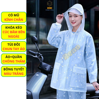 Bộ Áo Mưa Bông Tuyết Và Chấm Bi - Thời Trang Đỉnh Cao Cho Ngày Mưa Siêu Chống Thấm Cao Cấp