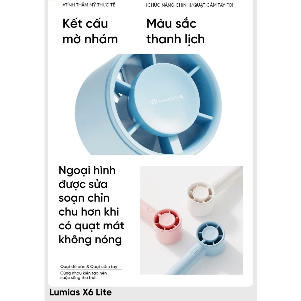 Ảnh Quạt tích điện Lumias X6 Lite - 5W, 5 tốc độ gió 2