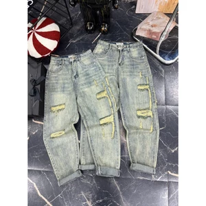 Quần Jean Baggy Nữ Rách Bên Sườn Tua Rua 323 - 3224