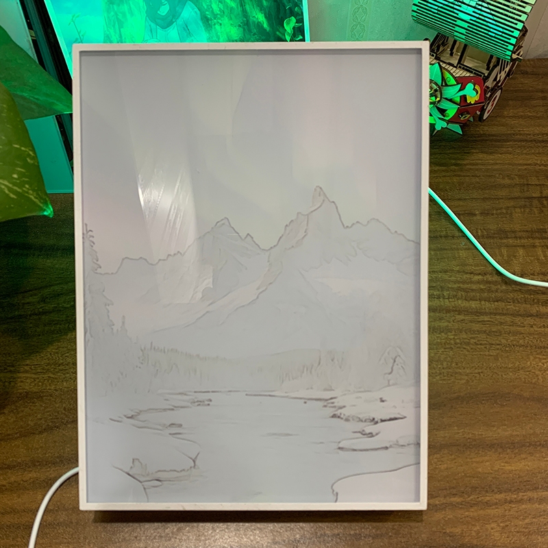 Tranh đèn led 3D Phong cảnh Cực Quang  - Tranh đèn led 3D làm quà tặng, trang trí bàn làm việc, đèn ngủ
