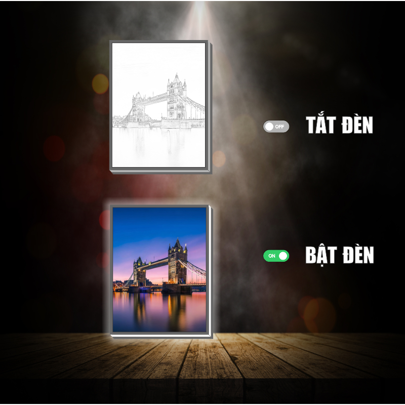Tranh đèn led 3D Công trình nổi tiếng  - Tranh đèn led 3D làm quà tặng, trang trí bàn làm việc, đèn ngủ
