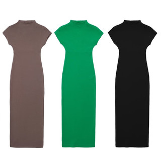 Đầm Zara made in Morocco Tay Ngắn Cổ Tròn Chất Liệu cotton 4 chiều co dãn