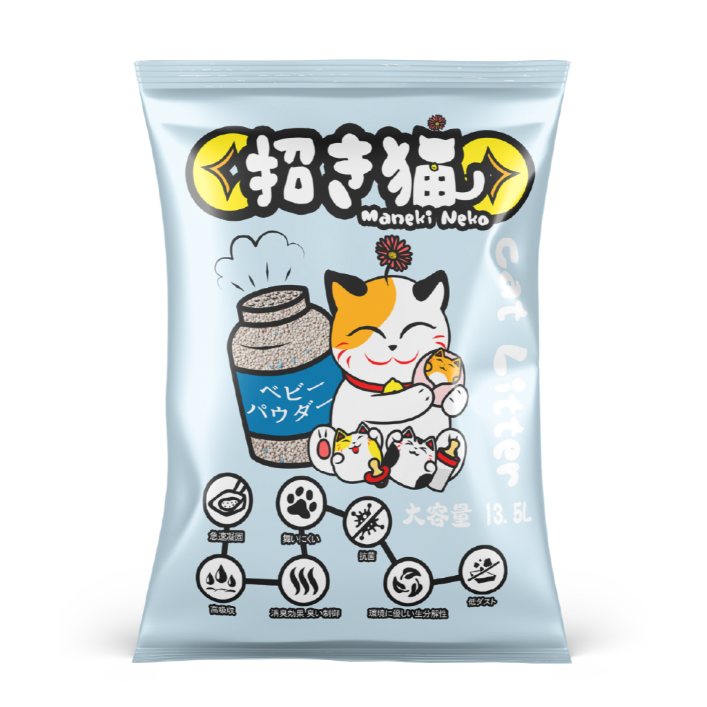 Cát vệ sinh cho mèo cát Nhật Maneki Neko túi 9L