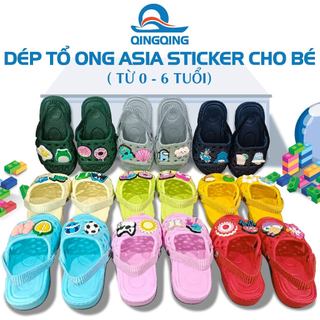 Dép tổ ong sticker ASIA dưới 2 tuổi dép tập đi cho bé Siêu Nhẹ Nhiều Màu - Hàng Chính Hãng