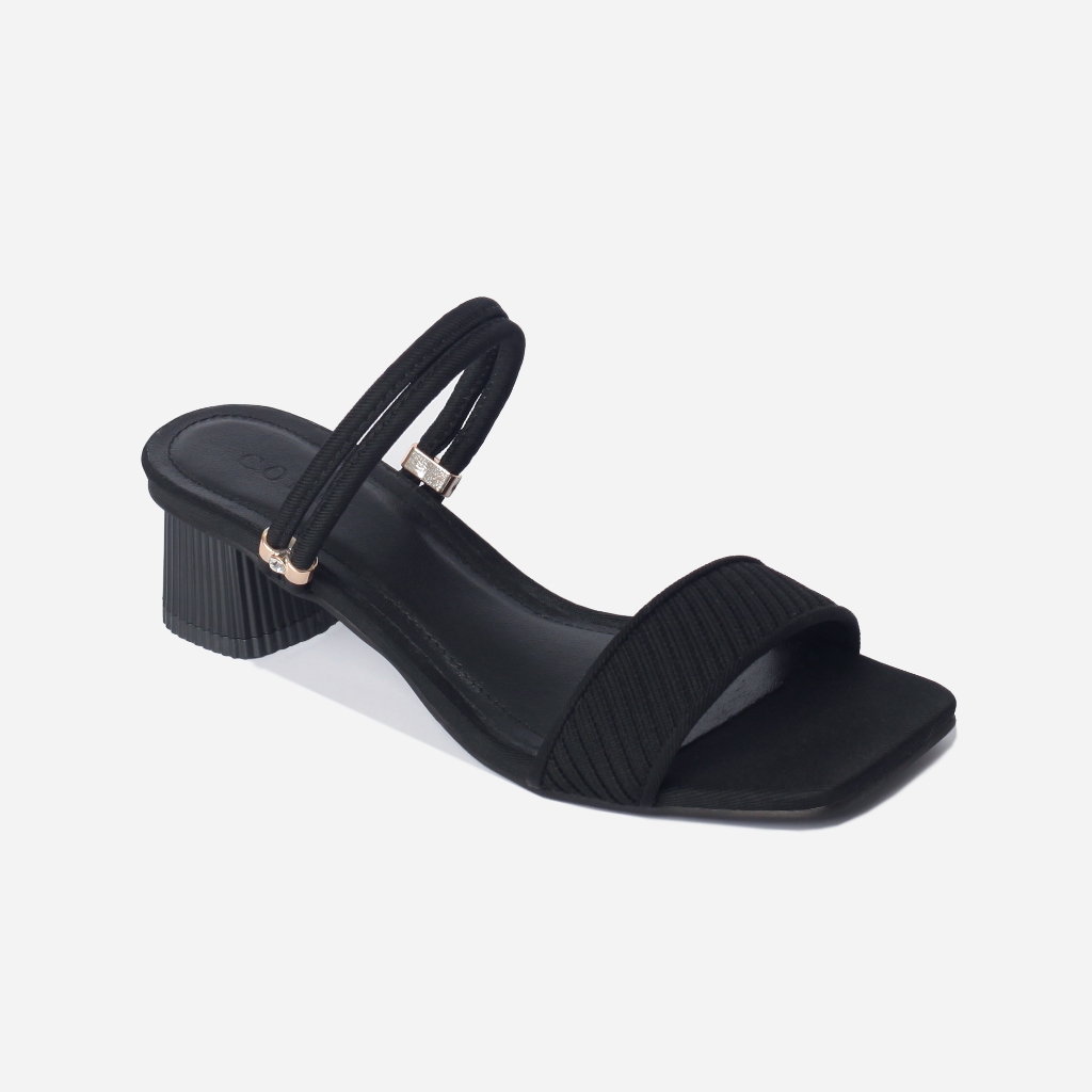 CORII - Giày Sandal Cao Gót Quai Ngang Bản Nhỏ Mũi Vuông Thời Trang và Thoải Mái Nhất - CR6WMS1 Đen