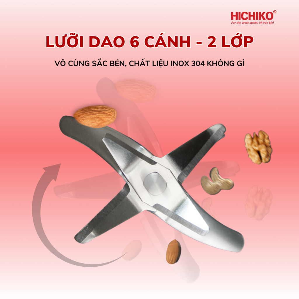 [Tặng công thức nấu sữa] Máy làm sữa hạt 600ml Hichiko HC - 3503, 6 chức năng nấu đa dạng