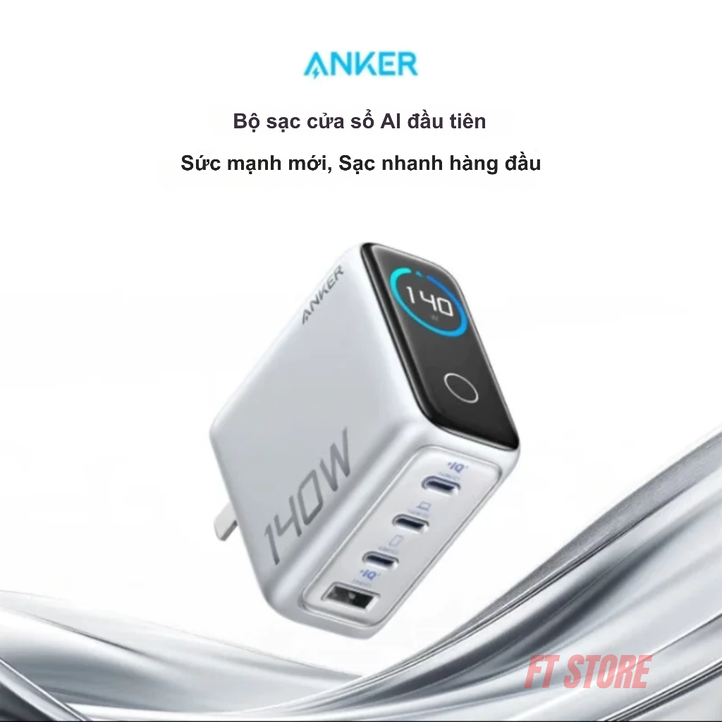 Củ sạc  Anker Zolo 140W GaN A2697, màn hình Smart LED, 3 cổng Type C, sạc nhanh PD, PPS 2.0 - BH18TH | BigBuy360 - bigbuy360.vn