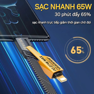 Cáp sạc nhanh 4 IN 1 cổng vào USB/TYPE C cổng ra PD27W/TYPE C 65W thiết kế dây dẹp bền dẻo