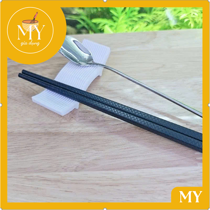 combo 5 Đồ gác đũa muỗng bằng nhựa Melamine có 2 màu (trắng/nâu) - Đồ gác muỗng đũa DG06 Fataco sử dụng cho gia đình