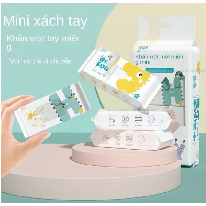 COMBOR 8 Gói Khăn Ướt Mini Bỏ Túi Tiện Lợi