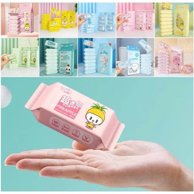 COMBOR 8 Gói Khăn Ướt Mini Bỏ Túi Tiện Lợi