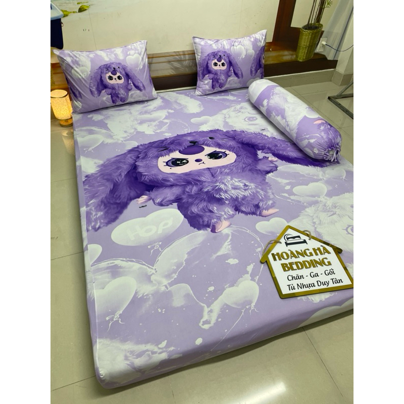 ga giường thun lạnh Hàn quốc BABY THREE (1 ga, 2 vỏ đầu. 1 vỏ ôm cột dây) HOANGHABEDDING