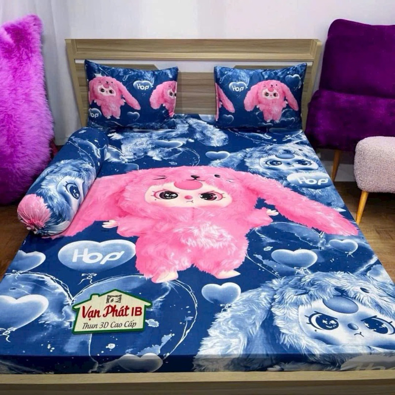 ga thun lạnh 4 món BABY THREE XANH ĐẬM (1 ga, 2 vỏ đầu, 1 vỏ ôm)
