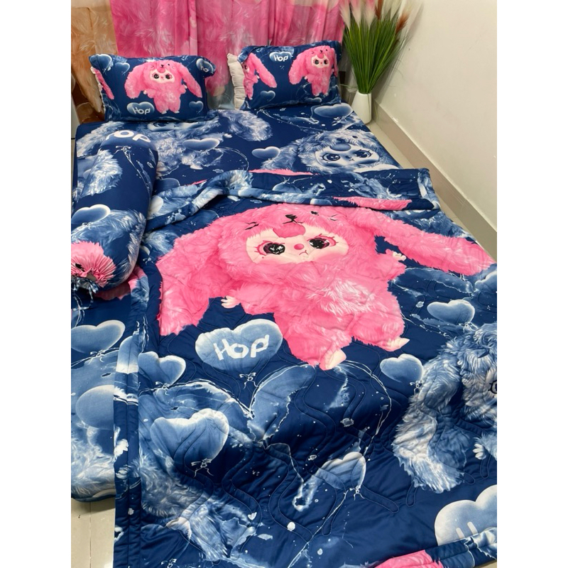 ga thun lạnh 4 món BABY THREE XANH ĐẬM (1 ga, 2 vỏ đầu, 1 vỏ ôm)