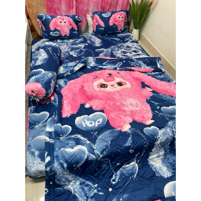ga thun lạnh 4 món BABY THREE XANH ĐẬM (1 ga, 2 vỏ đầu, 1 vỏ ôm)