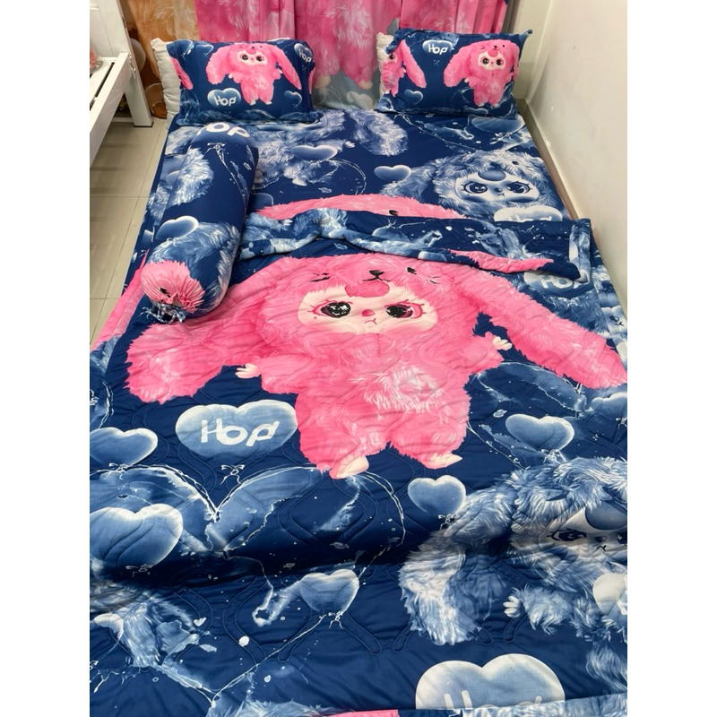 ga thun lạnh 4 món BABY THREE XANH ĐẬM (1 ga, 2 vỏ đầu, 1 vỏ ôm)