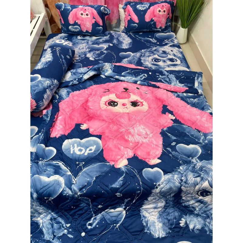 ga thun lạnh 4 món BABY THREE XANH ĐẬM (1 ga, 2 vỏ đầu, 1 vỏ ôm)