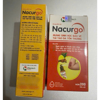 CHÍNH HÃNG:  Nacurgo Màng Sinh Học Tái Tạo Da Tổn Thương - Hộp 1 lọ hơn 100 và 200 lần xịt